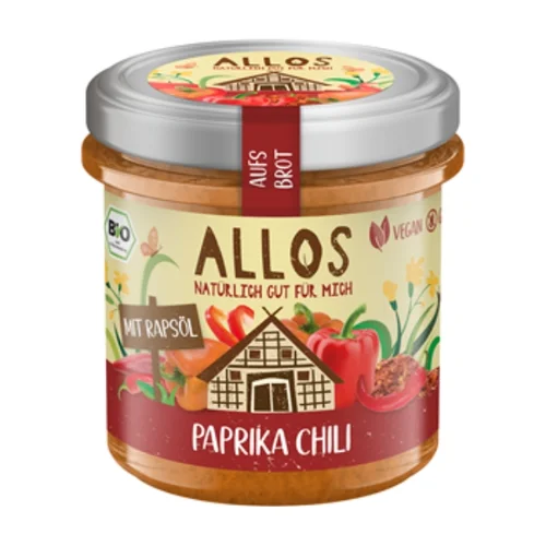 Pasta kremowa z papryką i chili bezglutenowa Bio, 140 g, Allos