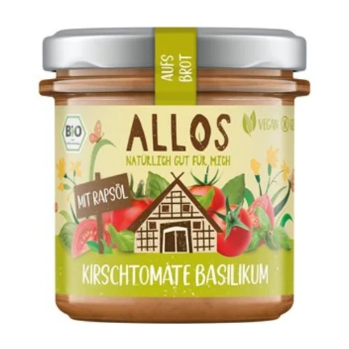 Pasta kremowa z pomidorami cherry i bazylią bezglutenowa Bio, 140 g, Allos