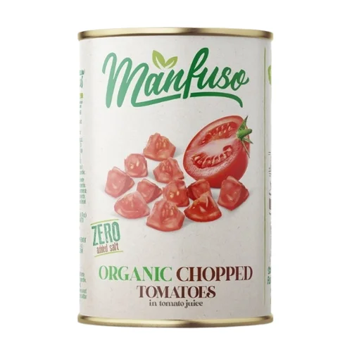Pomidory w kawałkach Bio, 400 g, Manfuso