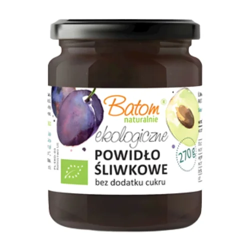 Powidła ze śliwki węgierki bez dodatku cukrów Bio, 270 g, Batom