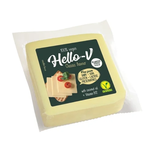 Roślinna alternatywa sera żółtego kostka, 200 g, Hello-V