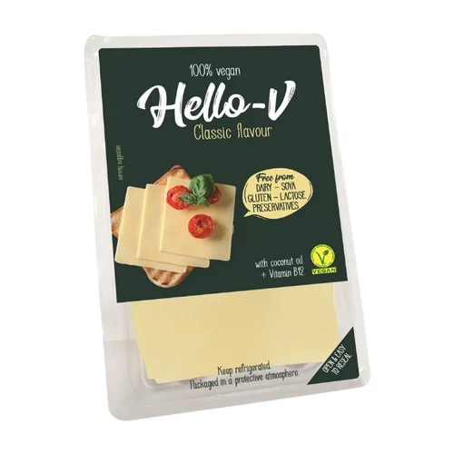 Roślinna alternatywa sera żółtego plastry, 140 g, Hello-V