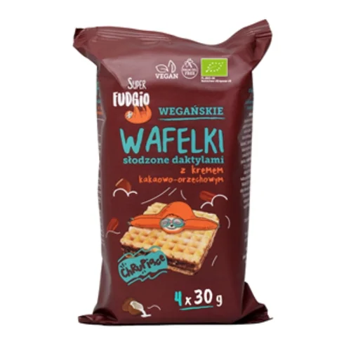 Wafelki z kremem kakaowo - orzechowym słodzone daktylami Bio, 120 g, Me Gusto