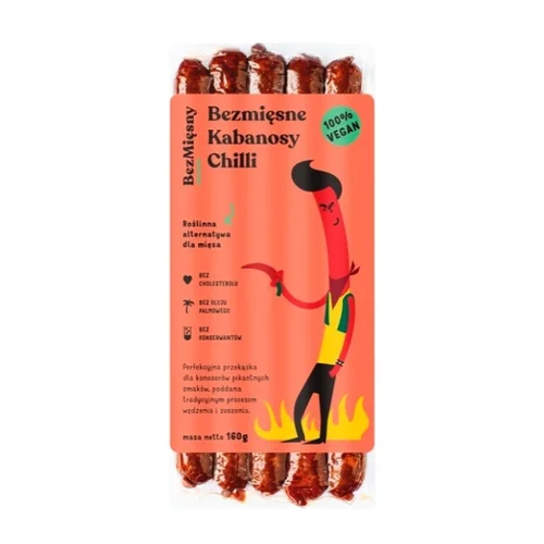 Wegańskie kabanosy chilli, 160g, BezMięsny  