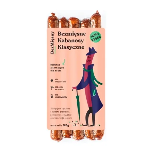 Wegańskie kabanosy klasyczne, 160g, BezMięsny 