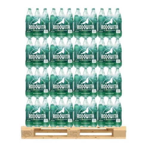 Woda mineralna gazowana, 1,5l, paleta 456 szt., Rodowita z Roztocza