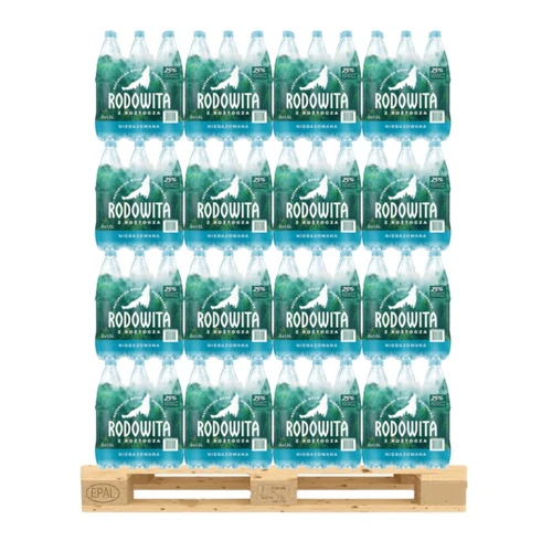 Woda mineralna niegazowana, 1,5l, paleta 456 szt., Rodowita z Roztocza