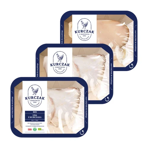 Zestaw mięsa Bio: 2 opakowania uda z kurczaka, filet z piersi kurczaka, Kurczak z Roztocza