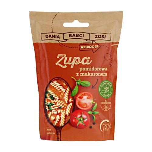 Zupa pomidorowa z bazylią i makaronem instant 100% naturalny skład, 280 ml, Dania Babci Zosi 
