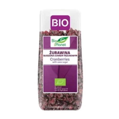 Żurawina słodzona cukrem trzcinowym Bio, 100 g, Bio Planet