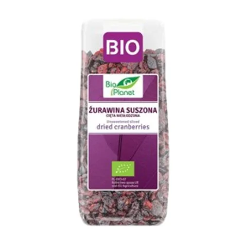 Żurawina suszona cięta niesłodzona Bio, 100 g, Bio Planet