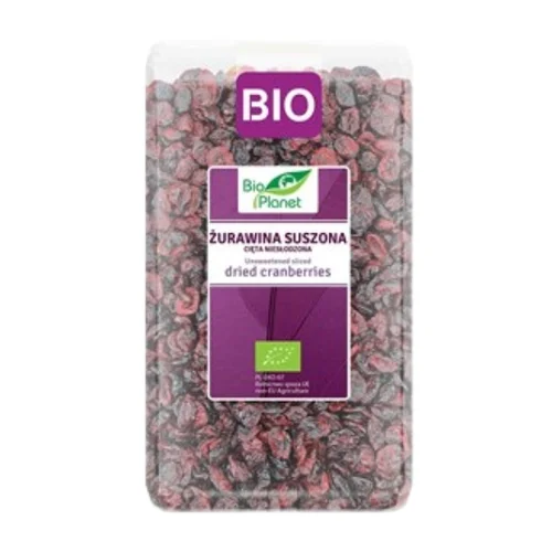 Żurawina suszona cięta niesłodzona Bio, 1 kg, Bio Planet