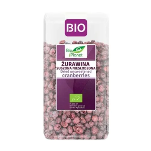 Żurawina suszona cięta niesłodzona Bio, 50 g, Bio Planet