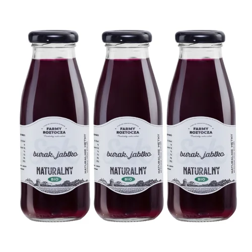 Sok burak jabłko Bio, 3 butelki x 250 ml, Farmy Roztocza