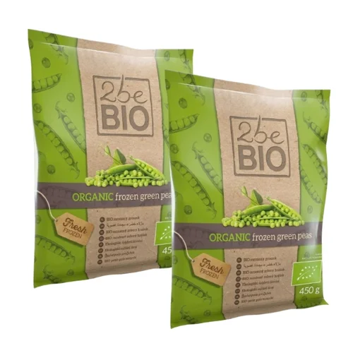 Groszek zielony mrożony Bio, 2 opakowania x 450 g, 2beBIO