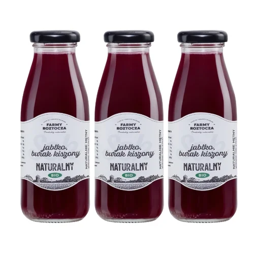 Sok jabłko burak kiszony Bio, 3 butelki x 250 ml, Farmy Roztocza