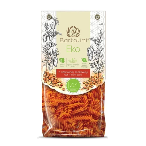 Makaron proteinowy z soczewicy czerwonej świderki Bio, Bartolini