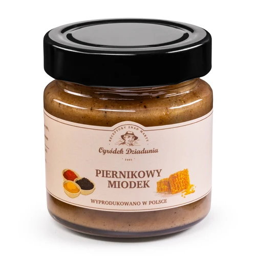 Miód wielokwiatowy z piernikiem - Piernikowy miodek, 250g, Ogródek Dziadunia