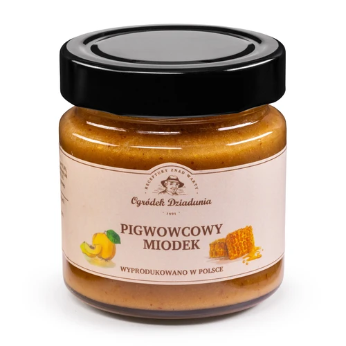 Miód wielokwiatowy z pigwowcem - Pigwowcowy miodek, 250g, Ogródek Dziadunia