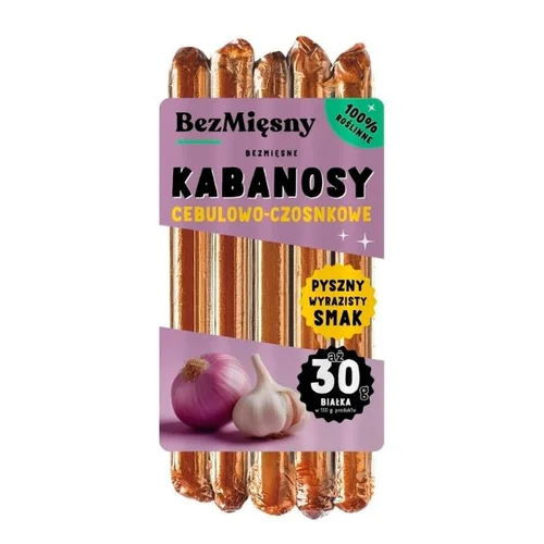 Bezmięsne kabanosy cebulowo-czosnkowe, 160g, BezMięsny 