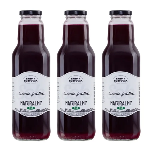 Sok burak jabłko Bio, 3 butelki x 750 ml, Farmy Roztocza