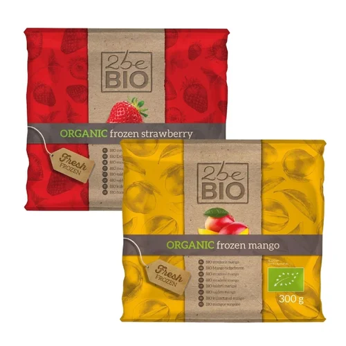 Zestaw mrożonek: truskawka, mango Bio, 600 g, 2beBIO