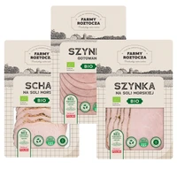 Mix - zestaw wędlin Bio: Schab oraz Szynka na soli morskiej, Szynka gotowana, Farmy Roztocza