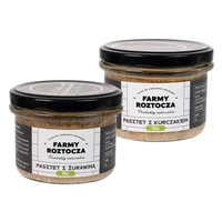 Zestaw pasztetów w słoiku Bio: pasztet z żurawiną, pasztet z kurczakiem, Farmy Roztocza