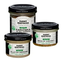 Zestaw wyrobów mięsnych w słoiku: rillettes wieprzowe, bekon do jajecznicy, karkówka na soli morskiej, Farmy Roztocza