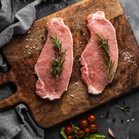 Zestaw mięsa Bio: schab wieprzowy w plastrach, karkówka wieprzowa bez kości, Farmy Roztocza