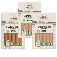 Zestaw parówek Bio: farmerki, z indyka, z kurczaka, Farmy Roztocza