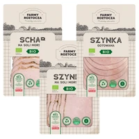 Mix - zestaw wędlin Bio: Schab oraz Szynka na soli morskiej, Szynka gotowana, Farmy Roztocza