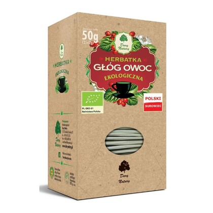 Herbatka owoc głogu Bio, saszetki, Dary Natury