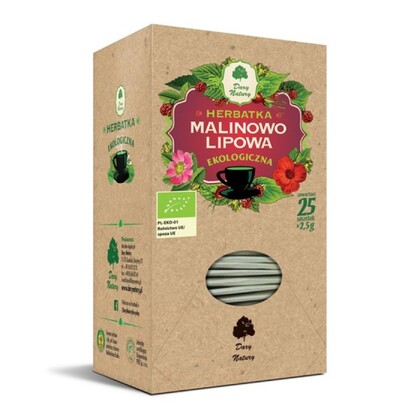 Herbatka malinowo - lipowa Bio, saszetki, Dary Natury 