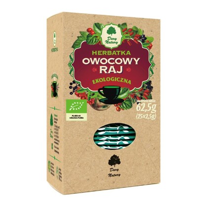 Herbatka owocowy raj Bio, saszetki, Dary Natury