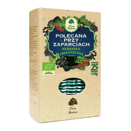 Herbatka polecana przy zaparciach Bio, saszetki, Dary Natury
