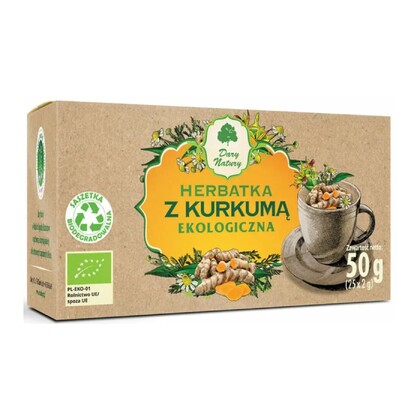 Herbatka z kurkumą Bio, saszetki, Dary Natury