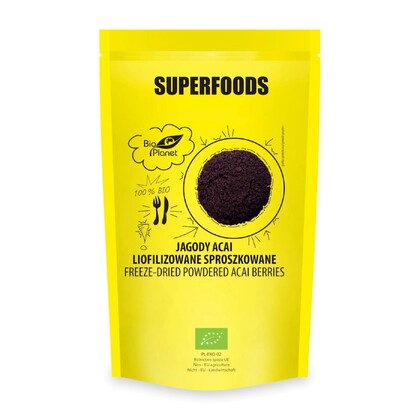 Jagody acai liofilizowane sproszkowane Bio, Bio Planet