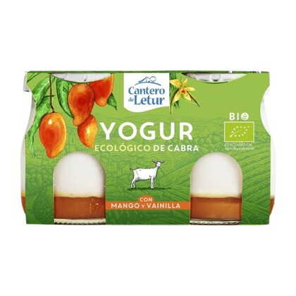 Jogurt kozi z mango i wanilią Bio, 2 x 125g, Cantero de Letur