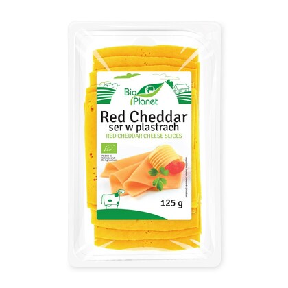 Ser Red Cheddar w plastrach Bio, 125g, Bio Planet