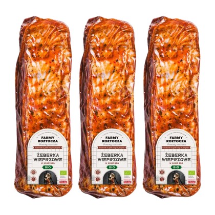 Żeberka w sosie BBQ BIO, 3 szt., Farmy Roztocza