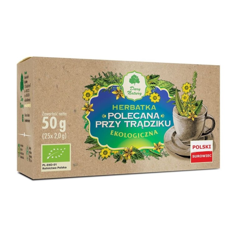 Herbatka polecana przy trądziku Bio, saszetki, Dary Natury