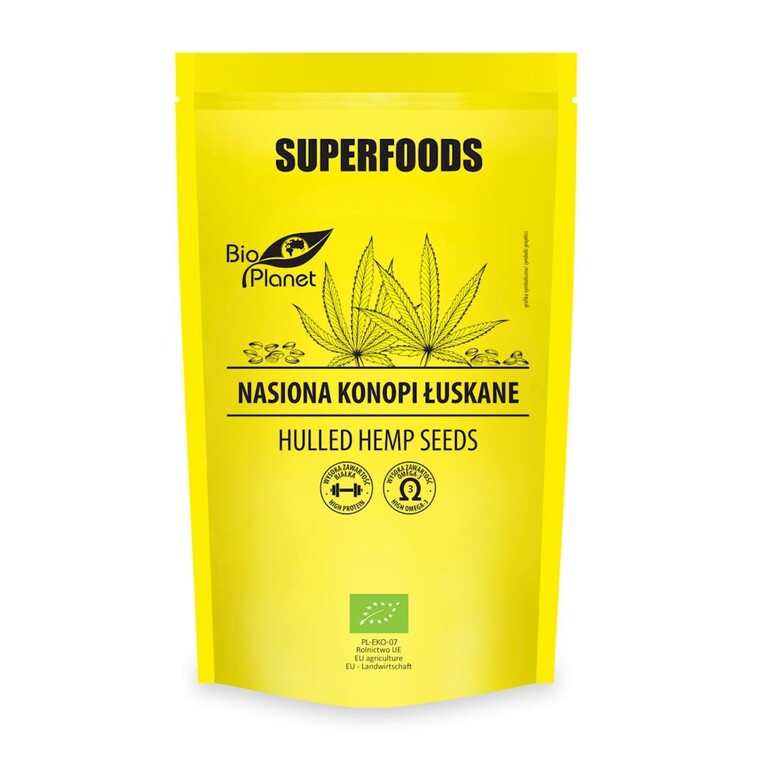 Nasiona konopi łuskane Bio, 200g, Bio Planet