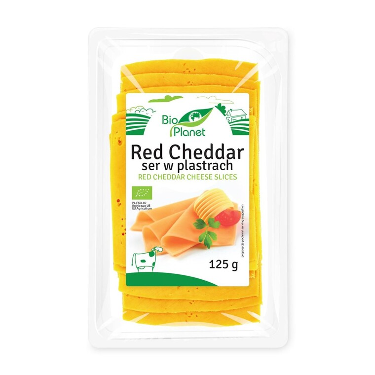 Ser Red Cheddar w plastrach Bio, 125g, Bio Planet
