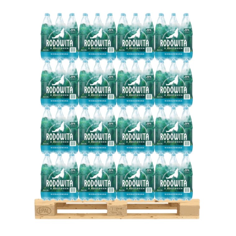 Woda mineralna niegazowana, 1,5l, paleta 456 szt., Rodowita z Roztocza
